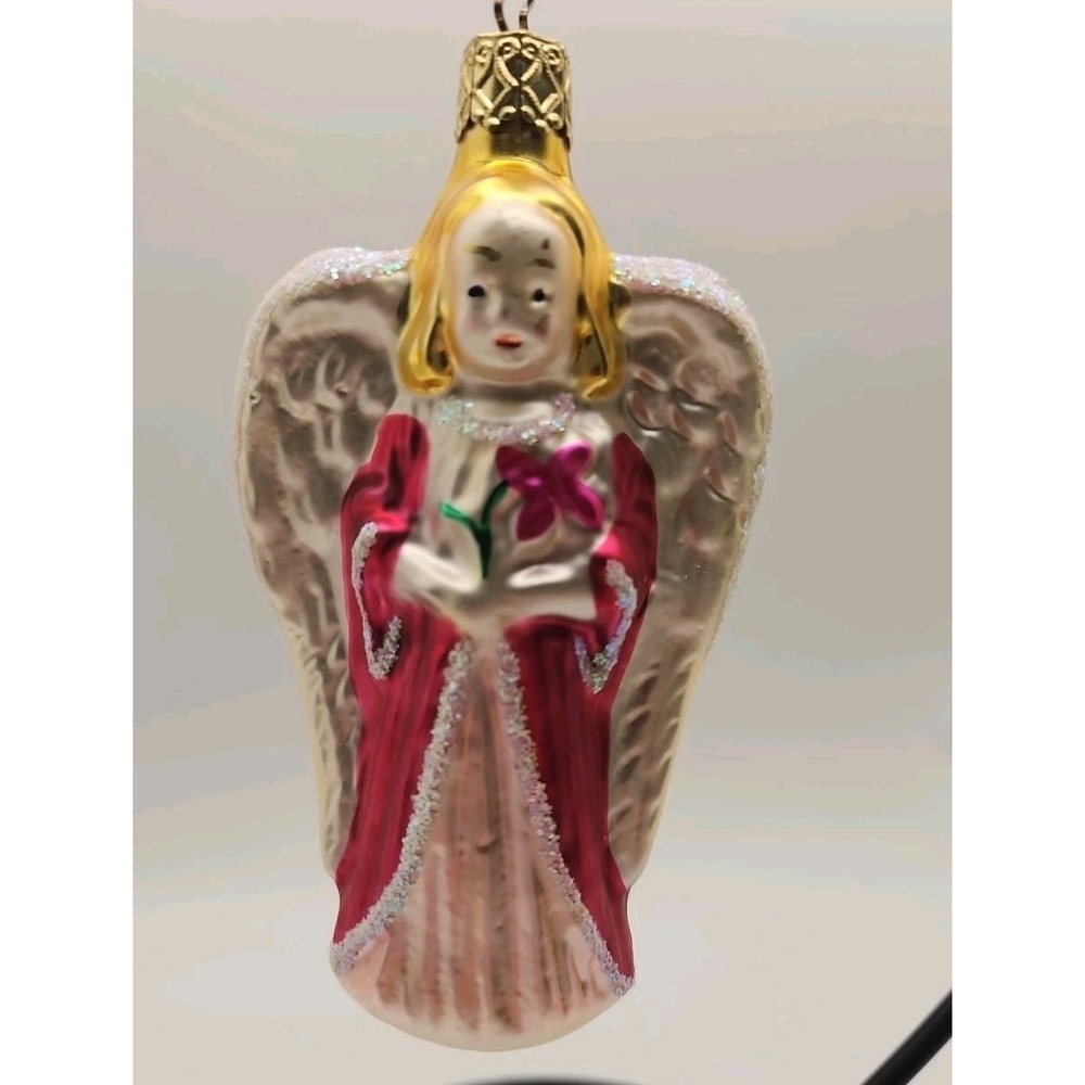 Lot Of 2 Vintage INGE-GLASS Christmas Ornaments / ANGEL‎ (455)